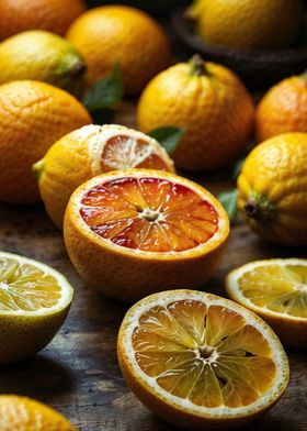 Sliced citrus fruit