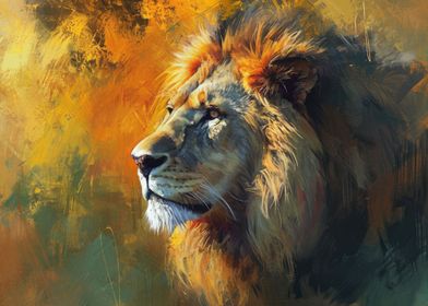 Lion in vibrant colors art