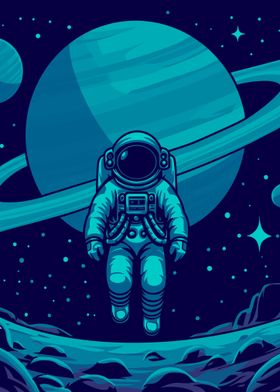 Astronaut in Saturn 