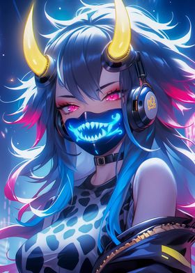 Neon Oni Girl