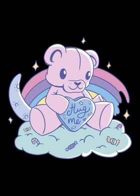 Hug Me Bear Cloud Rainbow