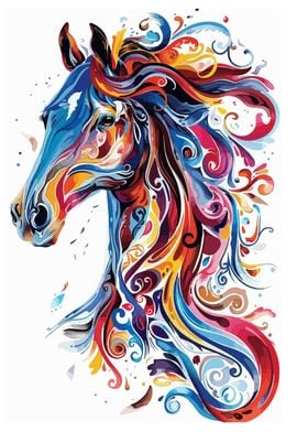 horse colorful pop art