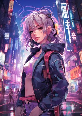 Cyberpunk Jacket Girl