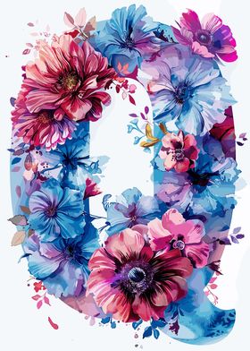 Flower Alphabet Letter Q