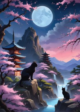 Cute Cat serenity Scenery