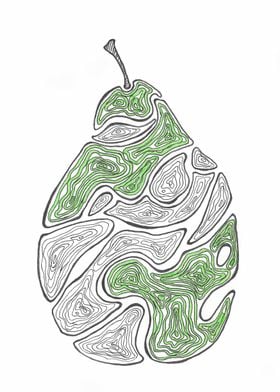 Green abstract pear