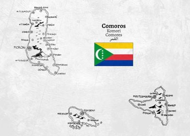 Handdrawn Comoros Map