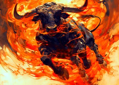 Taurus Bull Zodiac Fire