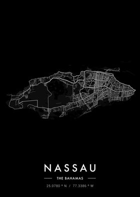 Nassau City Map Dark