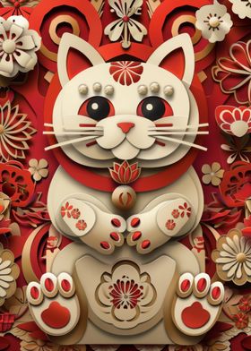 Lucky Cat Paper Craft