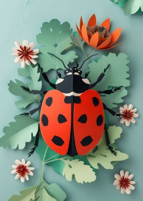 Ladybug Flat Paper Craft