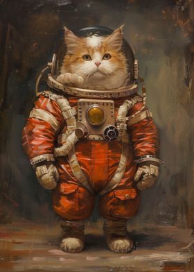 Funny Astronaut Space Cat