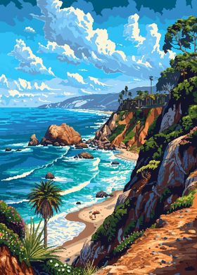 California Beach Pixel Art