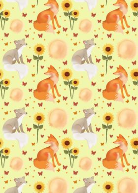 Sunshine Foxes and Flowers