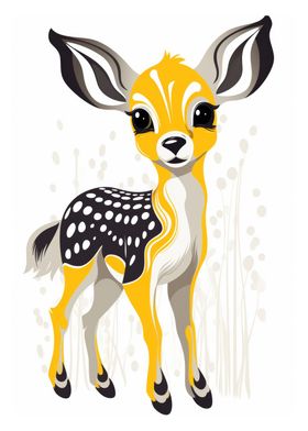 Cute Cartoon Baby Deer