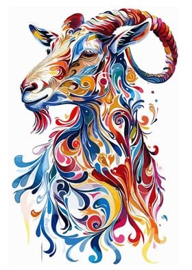 goat colorful pop art