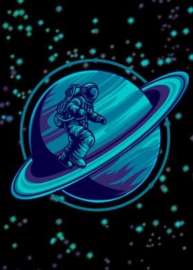 Astronaut in Saturn