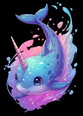 Narwhal Colorful Splash