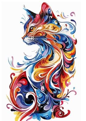 cat pop art colorful