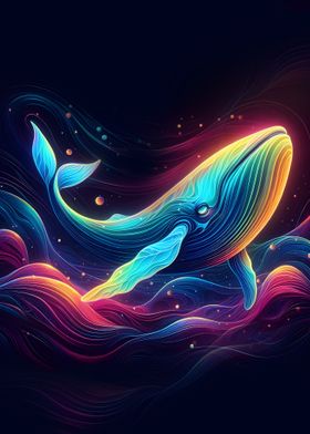 Iridescent Cosmic Whale 