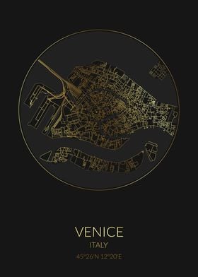 Venice Black Gold Map