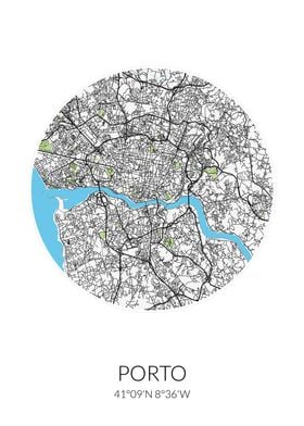 Porto Circle City Map