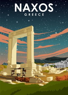 Naxos Greece Travel Poster