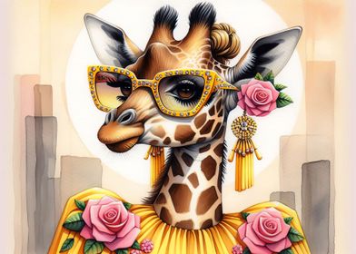 Funny Fashionable Giraffe