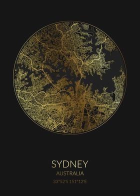 Sydney Black Gold Map