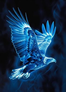 Neon Eagle Flying