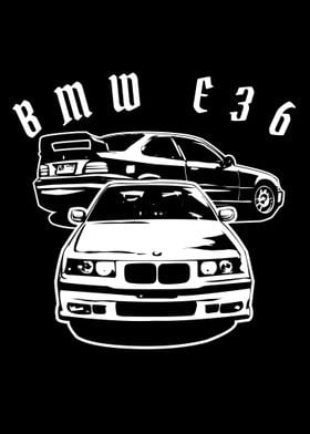 Bmw e36 line art