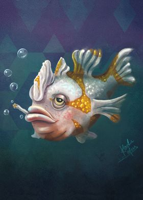 Smoking Grumpy Fish 