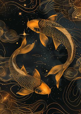 Japanese koi Fish Yin Yang