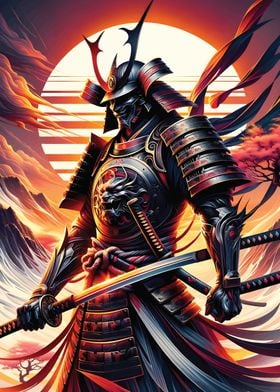 Samurai Warrior Neon