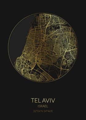 Tel Aviv Black Gold Map