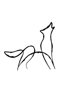 Wolf  Animal Line Art