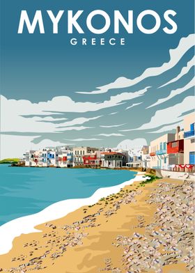 mykonos Greek Travel Art