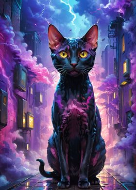 Black Abyssinian Cat Scifi