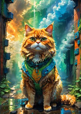 Golden Persian Scifi Cat