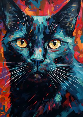 Black Colorful Cat