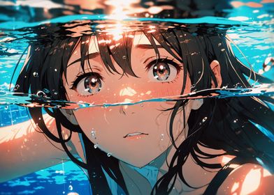 Anime Girl Swimming