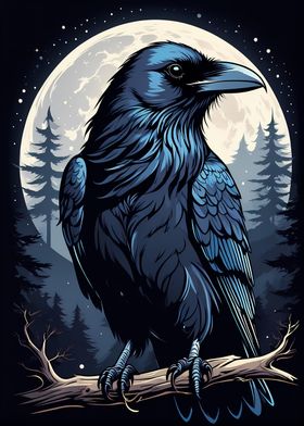 Moonlit Raven