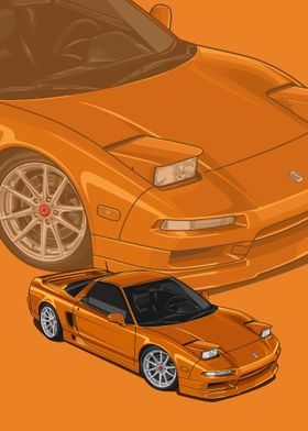 1993 Acura NSX orange