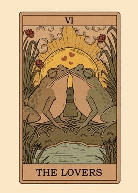 The Lovers Frogs Tarot