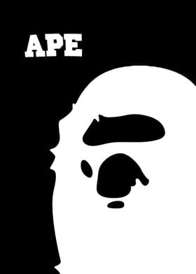 black white ape monkey