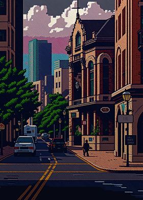 Fort Worth City Pixel Art