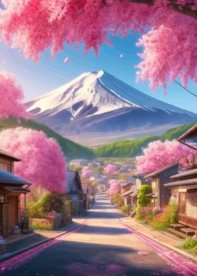 Japan Town Mountain Blosom