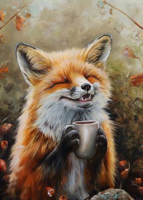 Cute Fox Coffee Tea Drink