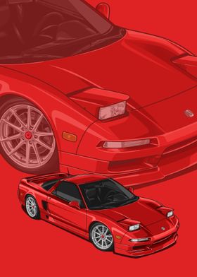 1993 Acura NSX red