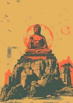 Vintage Buddha Poster art